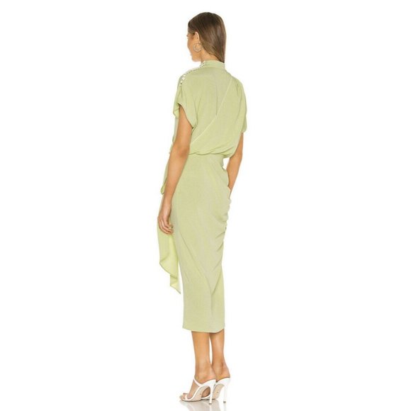 MARIANNA SENCHINA Toga Dress Pistachio Green Party - Picture 5 of 10